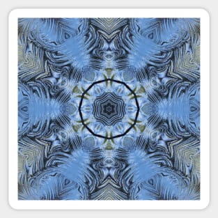 HEXAGONAL DESİGN IN SHADES OF SKY BLUE. A textured floral fantasy pattern Sticker